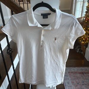 Ralph Lauren White Short Sleeve Polo Shirt - Size Large